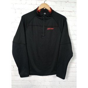 BRP Mens 1/4 Zip Pullover Sweatshirt Black Size Medium Ski Doo Graphic